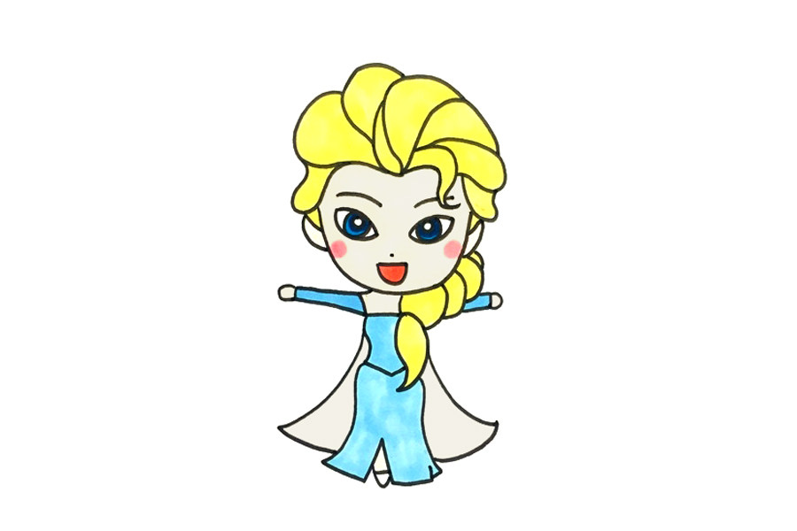 爱莎公主怎么画