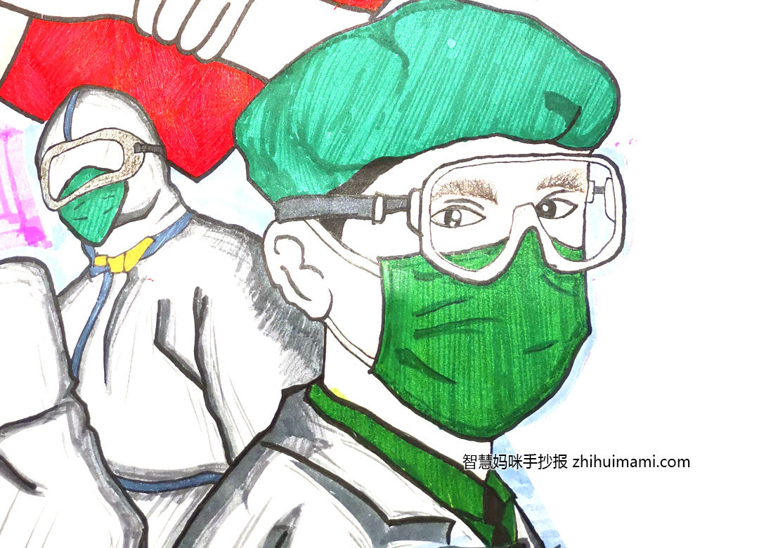 关于抗击疫情的简笔画图片