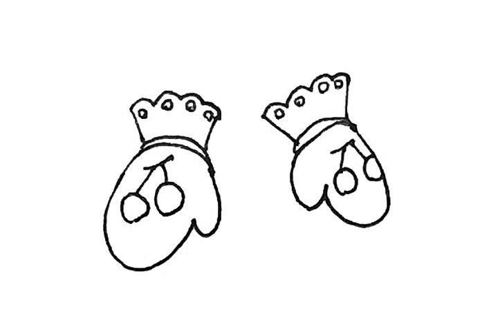 棉手套简笔画画法步骤