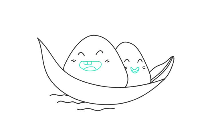 如何画卡通粽子