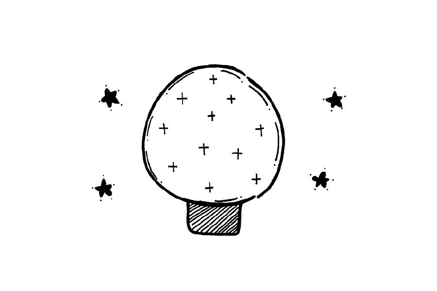 一组可爱的小树简笔画图片