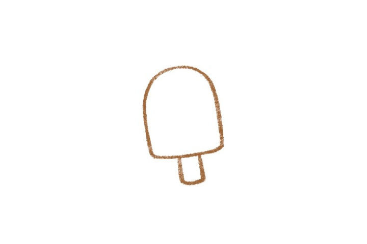 简单的抹茶雪糕简笔画画法