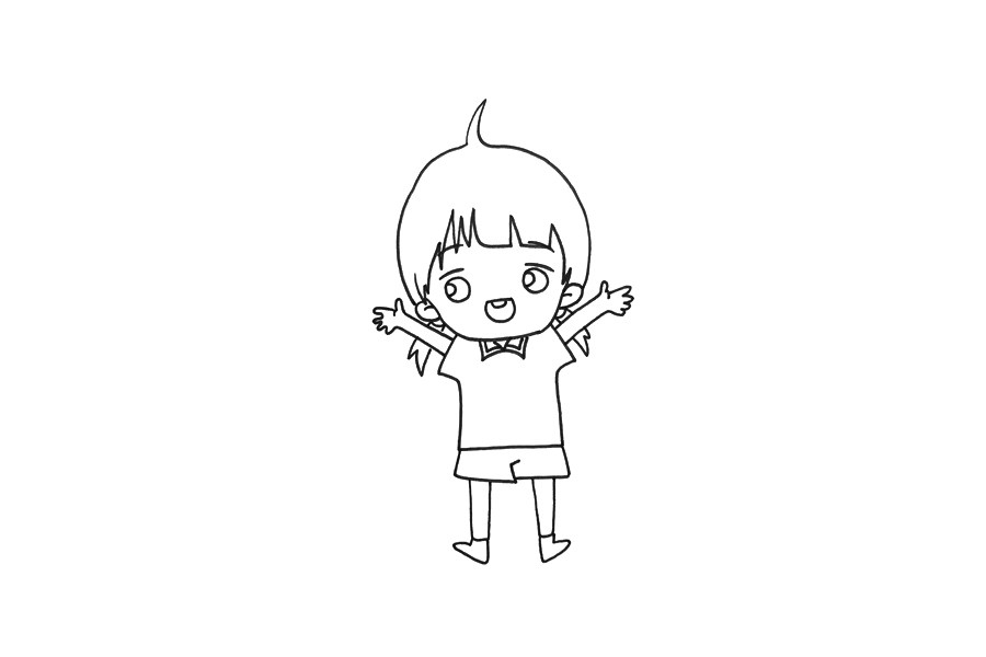 元气少女简笔画画法步骤