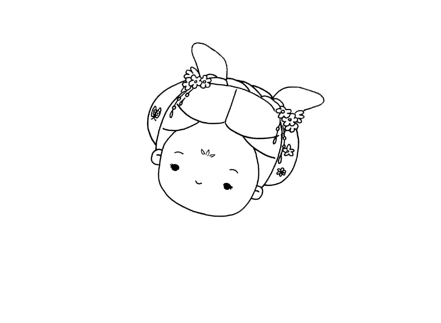 古风简笔画小女孩的画法