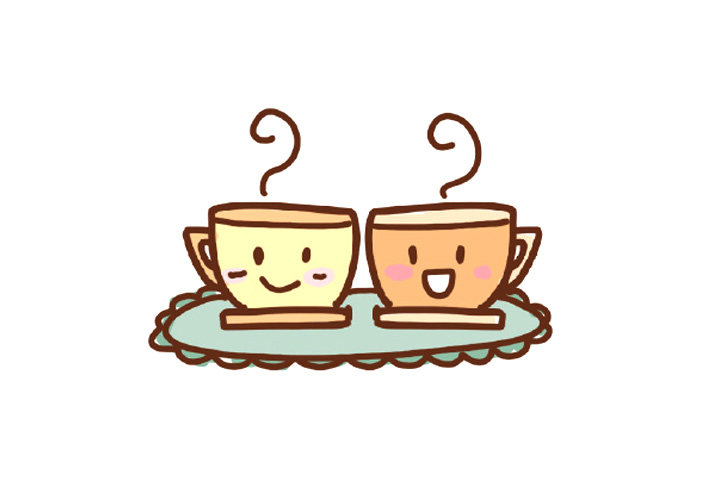 一对可爱的茶杯怎么画