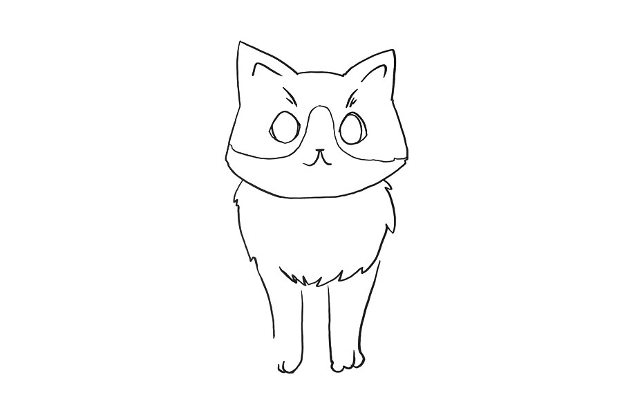 可爱的橘猫卡通简笔画