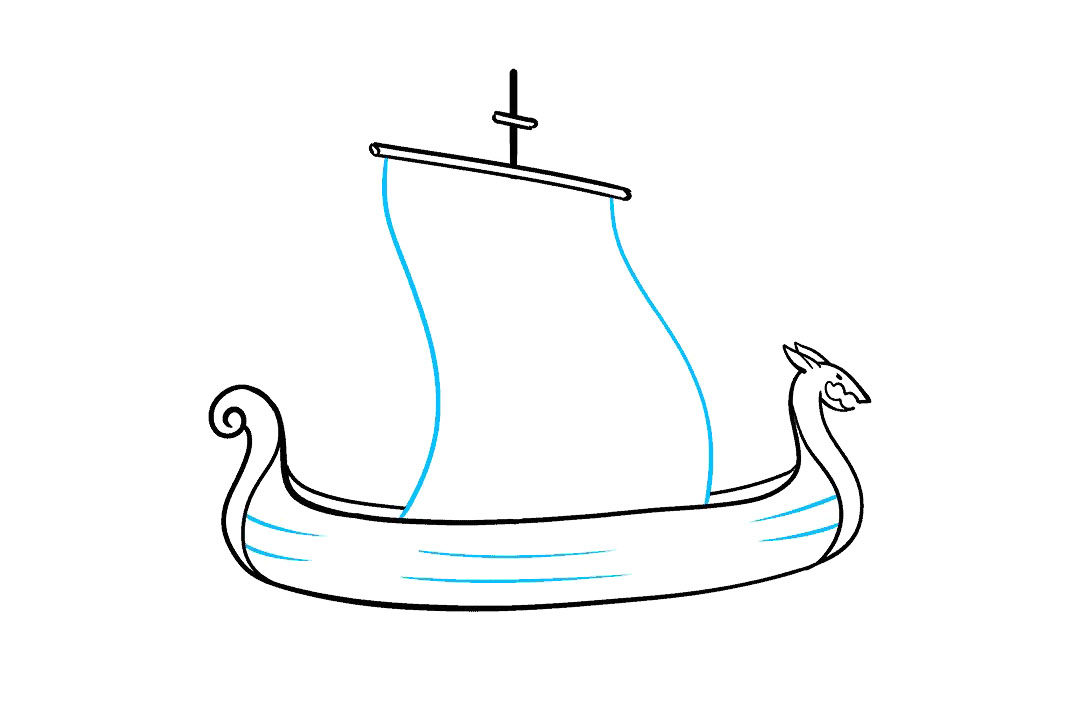 如何画海盗船简笔画