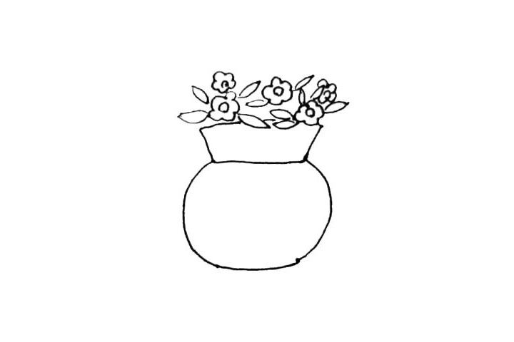 漂亮的花瓶简笔画画法步骤