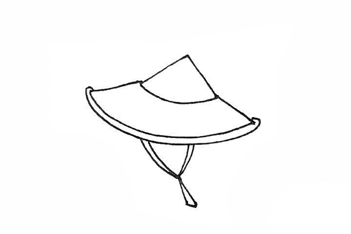 斗笠简笔画画法步骤