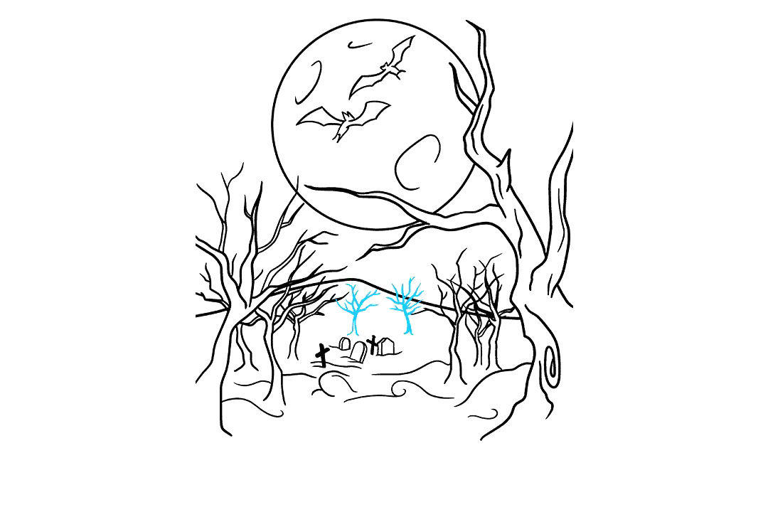 圣诞节幽灵森林简笔画步骤