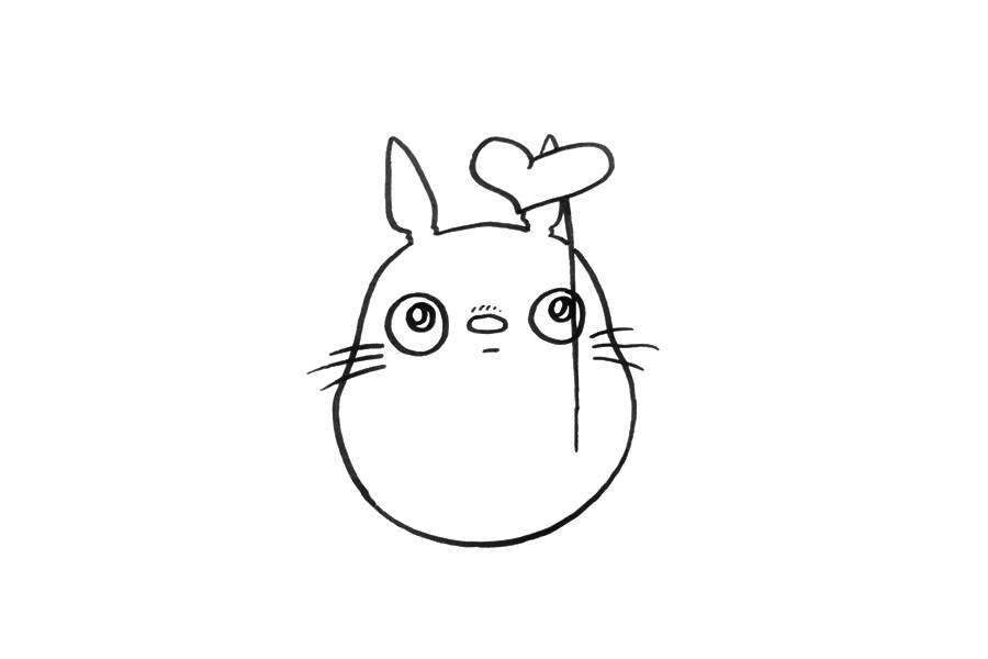 可爱的龙猫简笔画画法教程