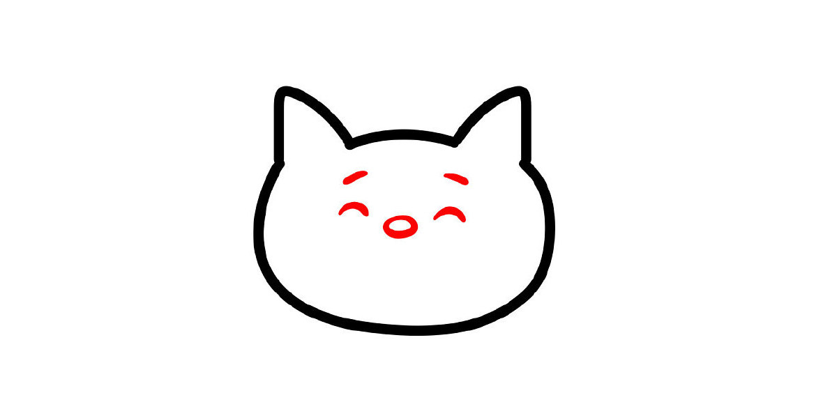 呆萌可爱的小猫简笔画画法步骤