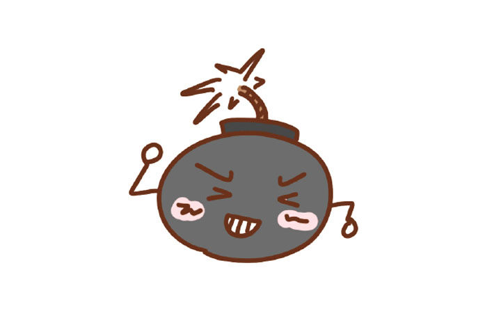圆能画什么 三步画卡通炸弹