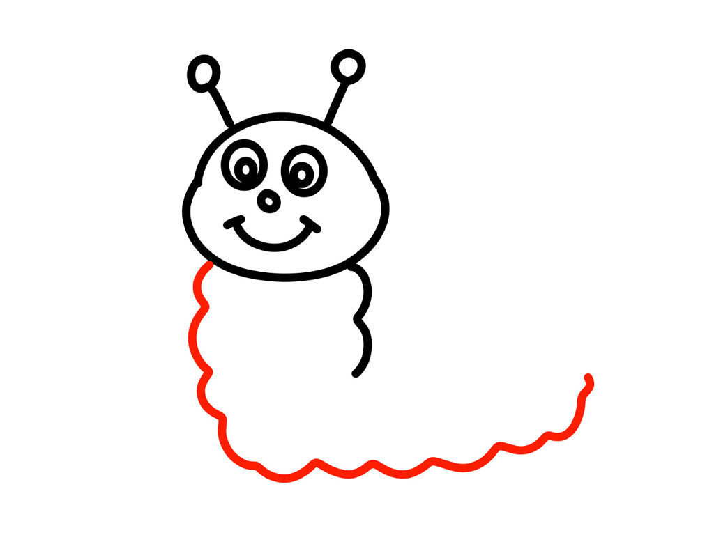 简笔画毛毛虫画法步骤