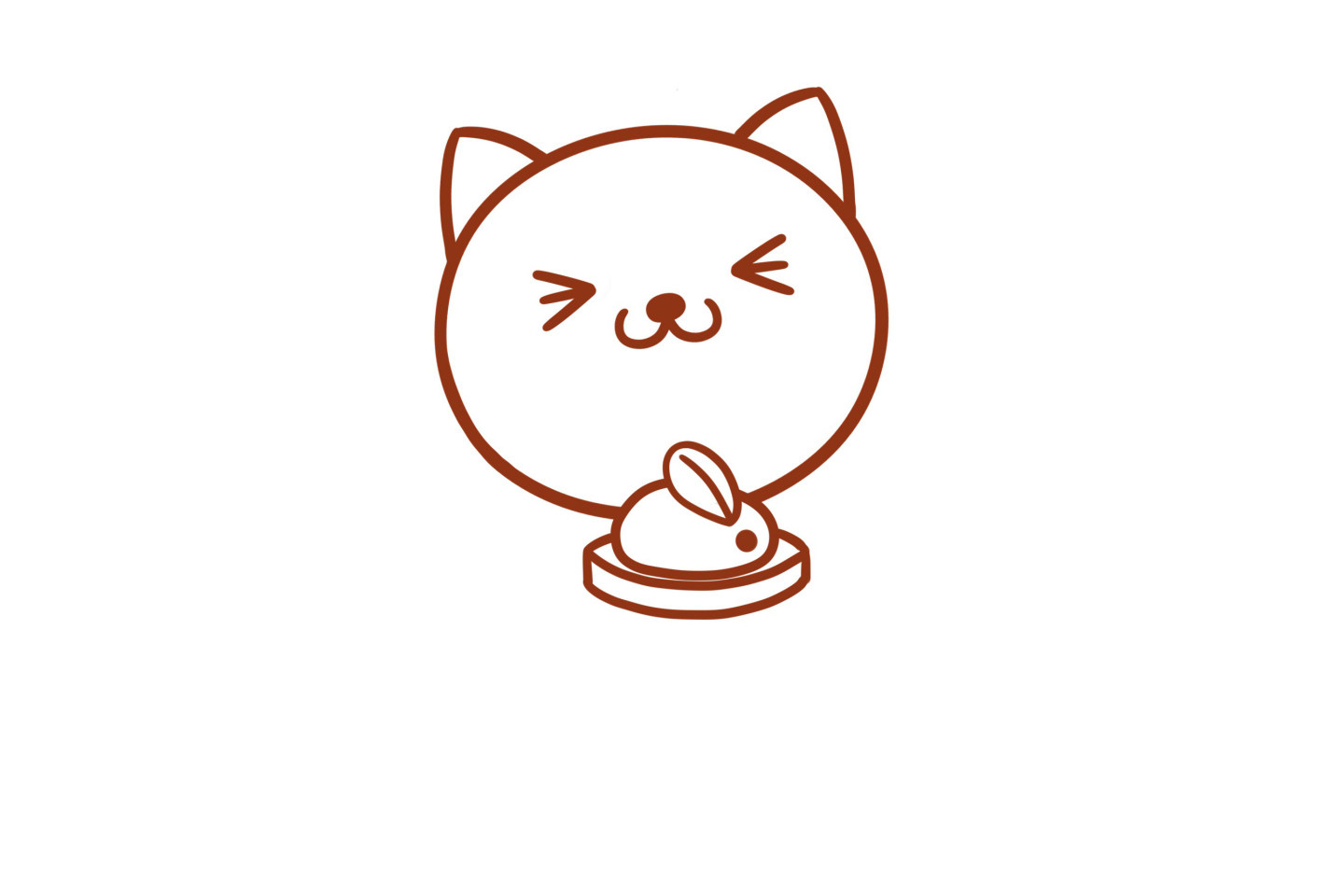 穿裙子的小猫简笔画步骤