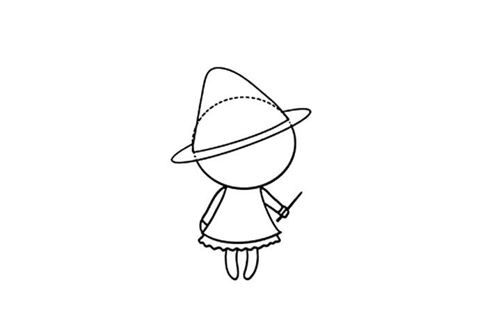 可爱小魔女简笔画怎么画