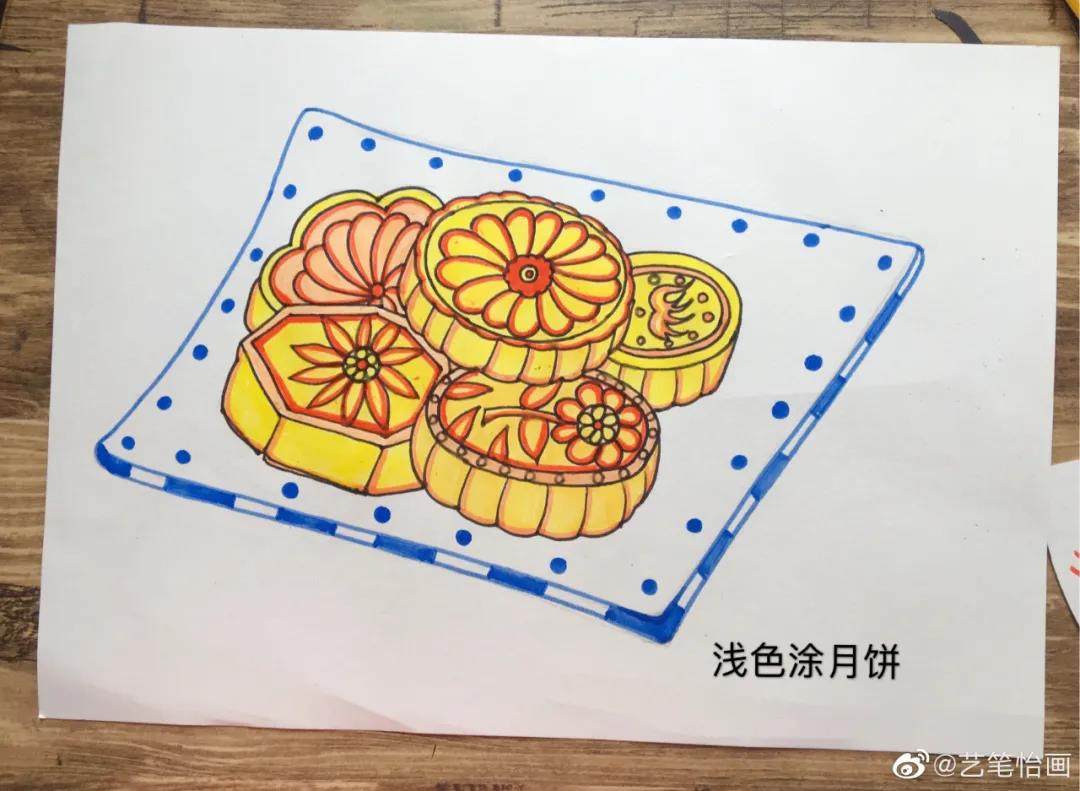 简单的中秋节月饼简笔画