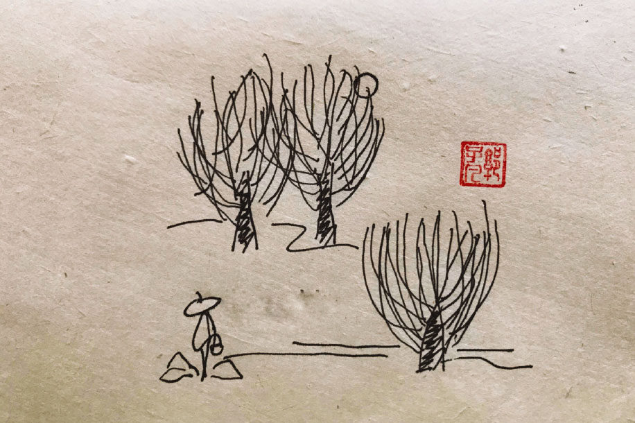 生机勃勃春天风景简笔画图片