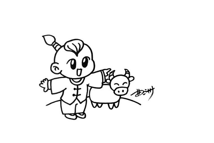 唐诗清明插画图简笔画画法步骤