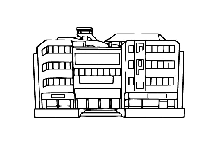 学校教学楼简笔画图片
