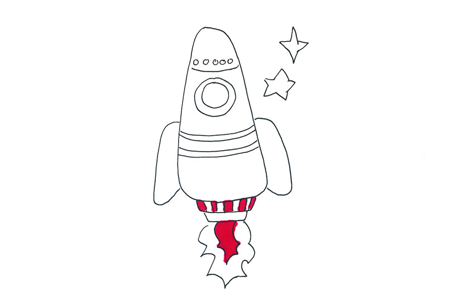 宇宙飞船简笔画画法步骤