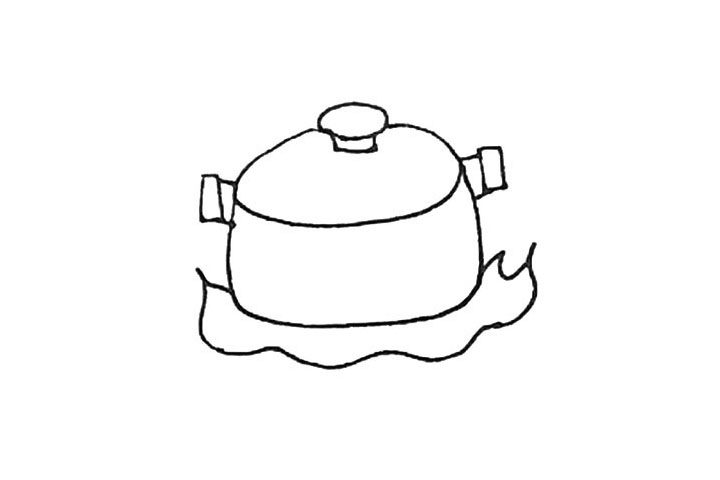 煮锅简笔画画法步骤