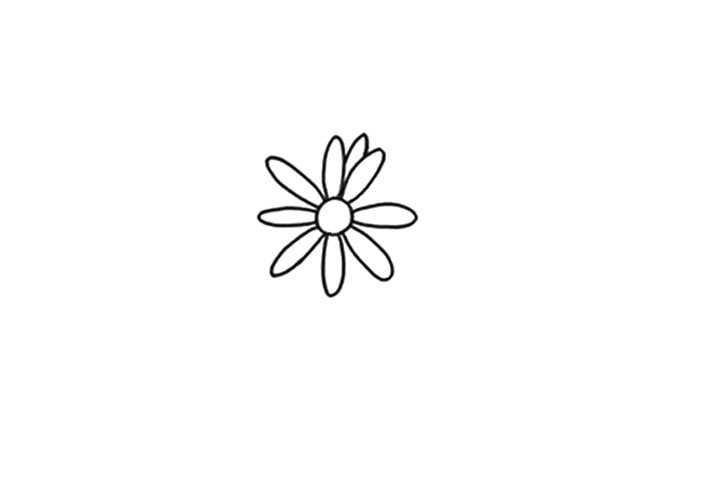 清明节画束菊花简笔画画法