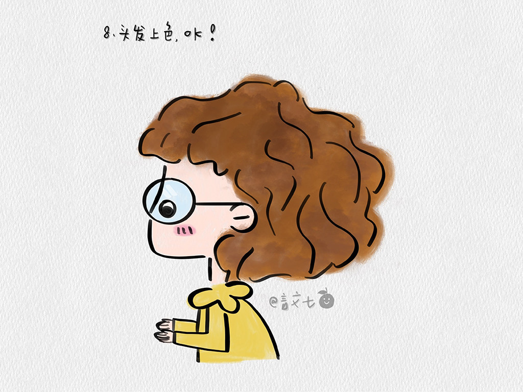 戴眼镜的小女孩侧面简笔画步骤