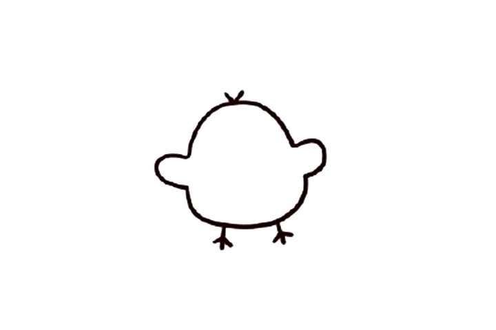 呆萌可爱的小黄鸡简笔画画法