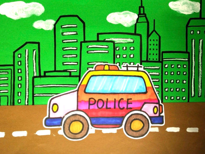 四张漂亮的交通工具简笔画