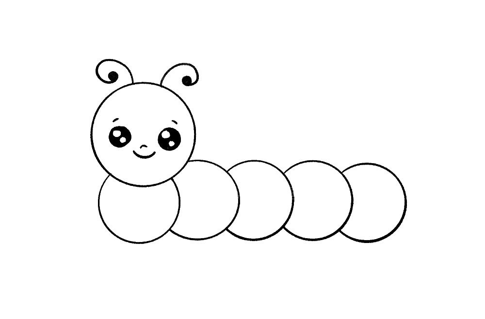 如何画可爱的毛毛虫