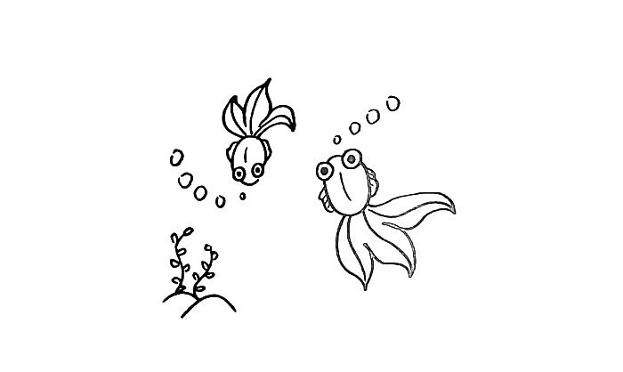 金鱼简笔画画法