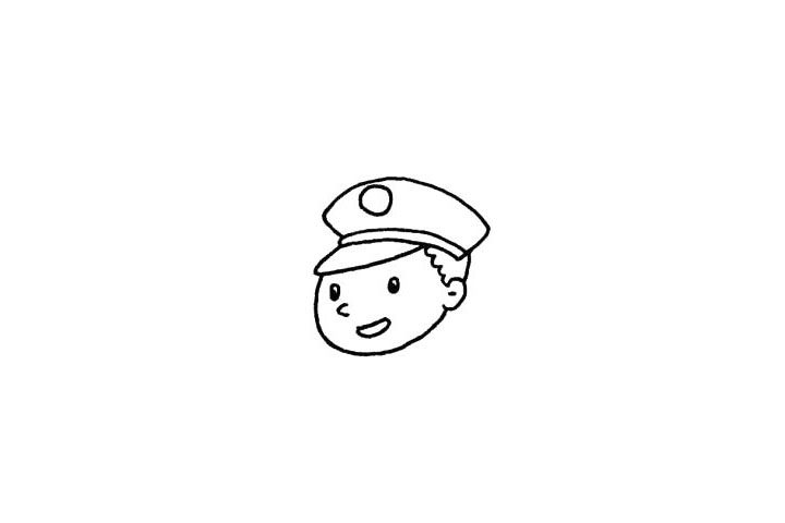 警察叔叔简笔画画法步骤