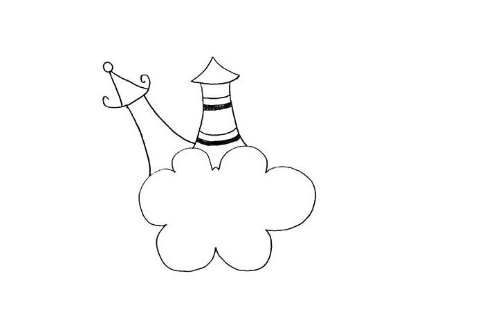 天空之城简笔画画法步骤