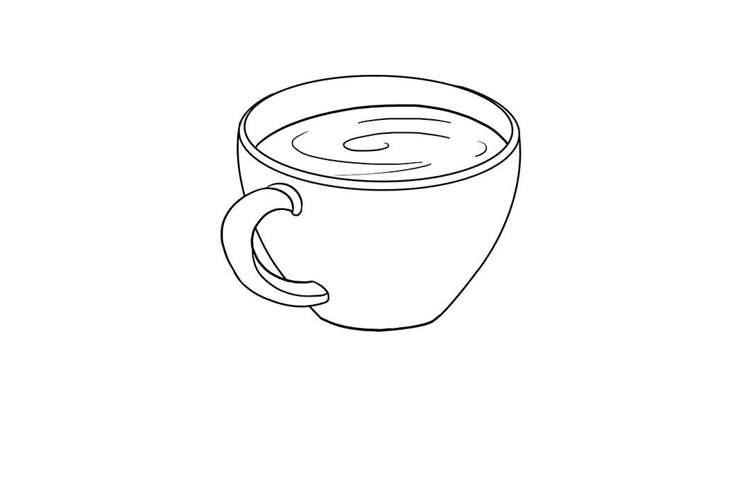 如何画咖啡杯简笔画