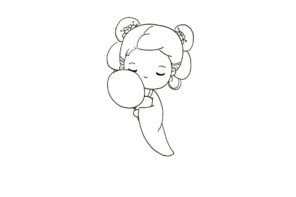 汉服小女孩简笔画画法步骤