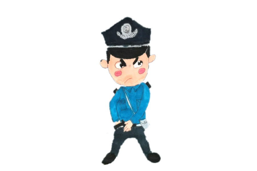 三张卡通警察简笔画图片
