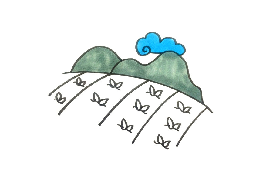 秋天郊外风景简笔画