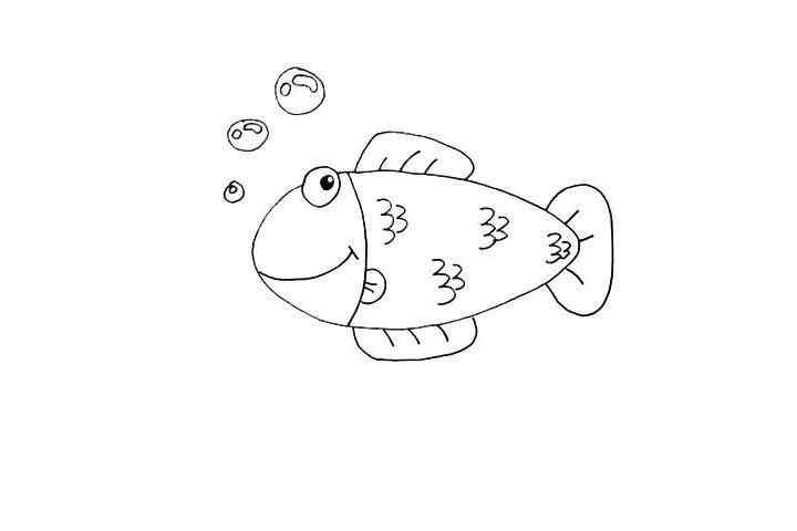 海底小鱼简笔画教程