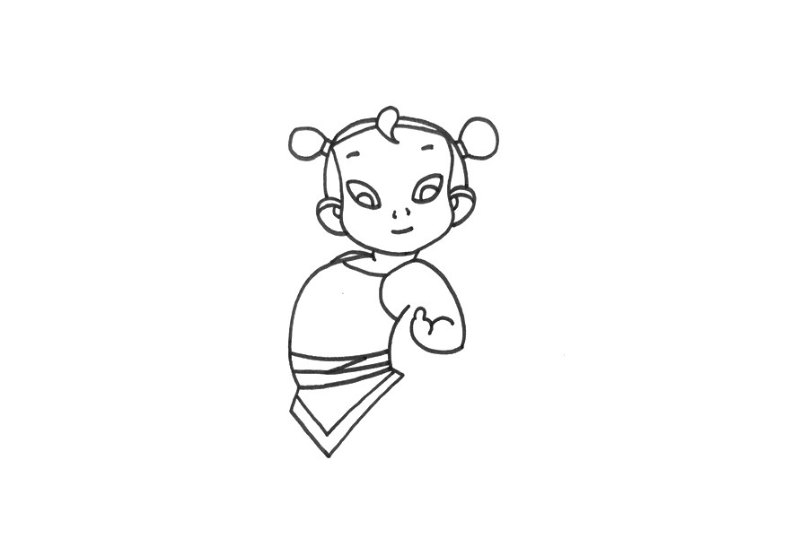 一步一步学画哪吒简笔画