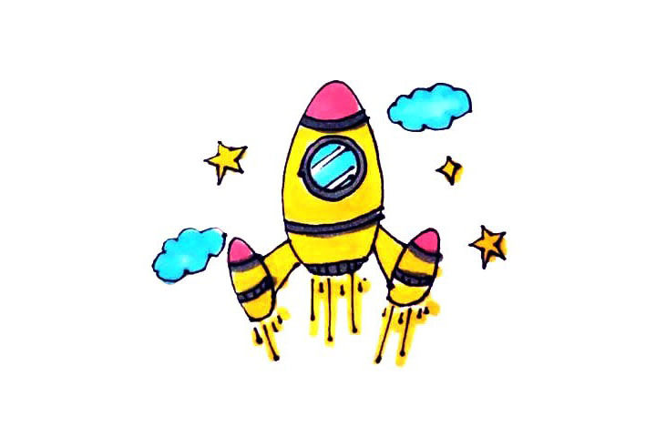 宇宙飞船简笔画画法