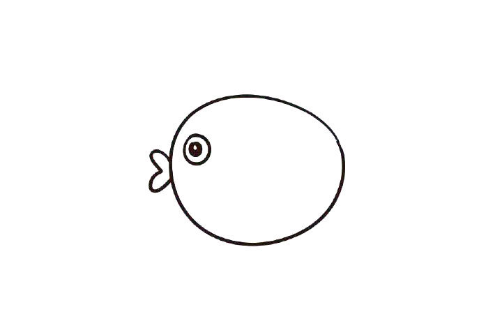 可爱小鱼简笔画画法步骤