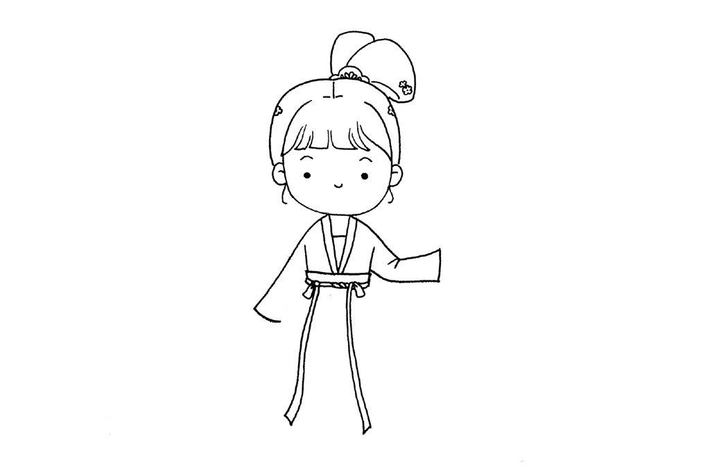 古装小女孩简笔画画法教程