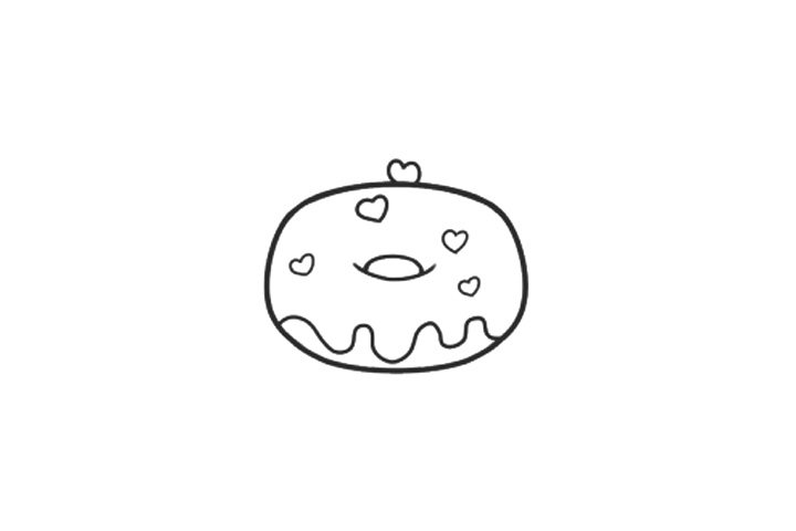 甜甜圈简笔画画法图解