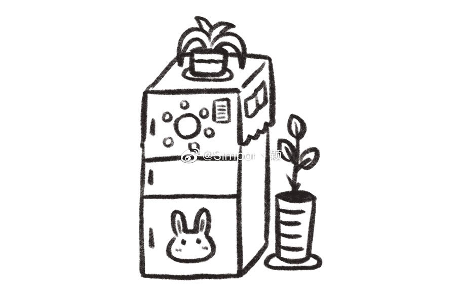 如何画冰箱