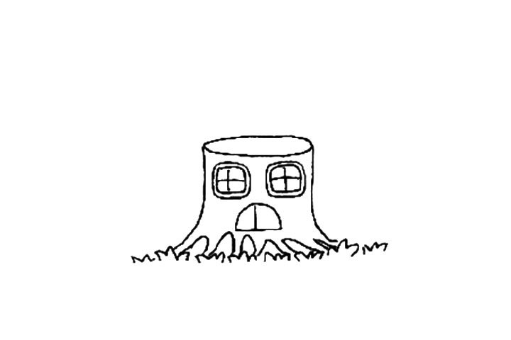 树桩风景简笔画教程