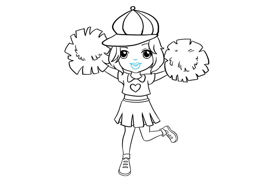 如何画啦啦队长