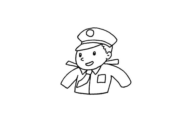 警察叔叔简笔画画法步骤
