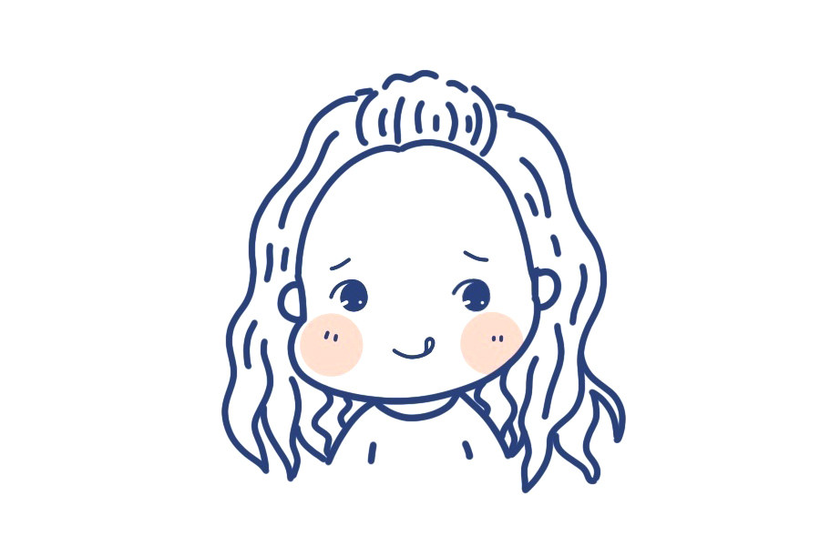 长发小女孩简笔画图片