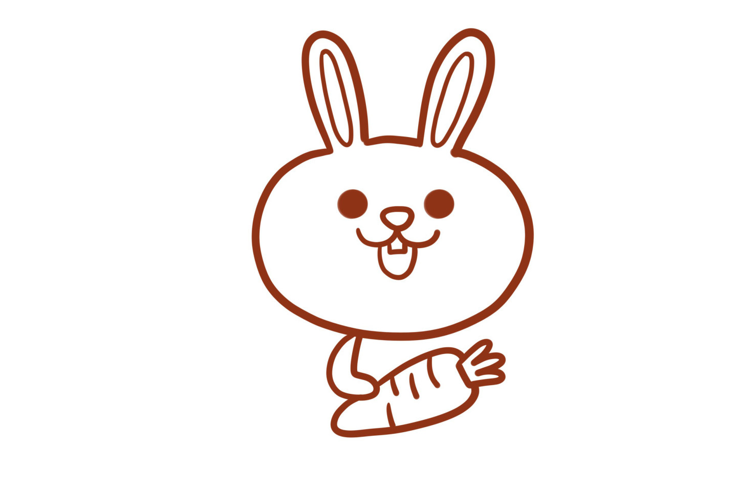 吃萝卜的小兔子简笔画步骤